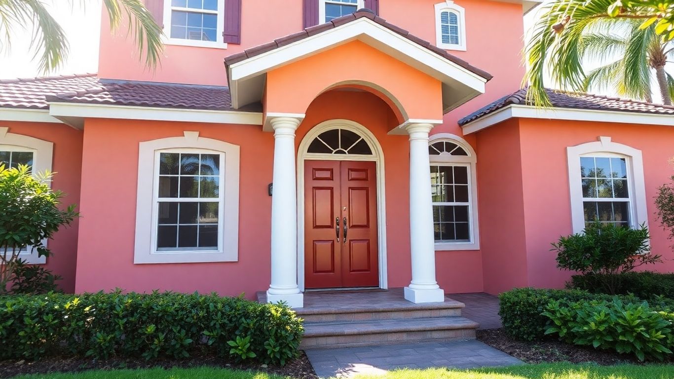 Orlando home exterior with fresh, vibrant paint and trim.