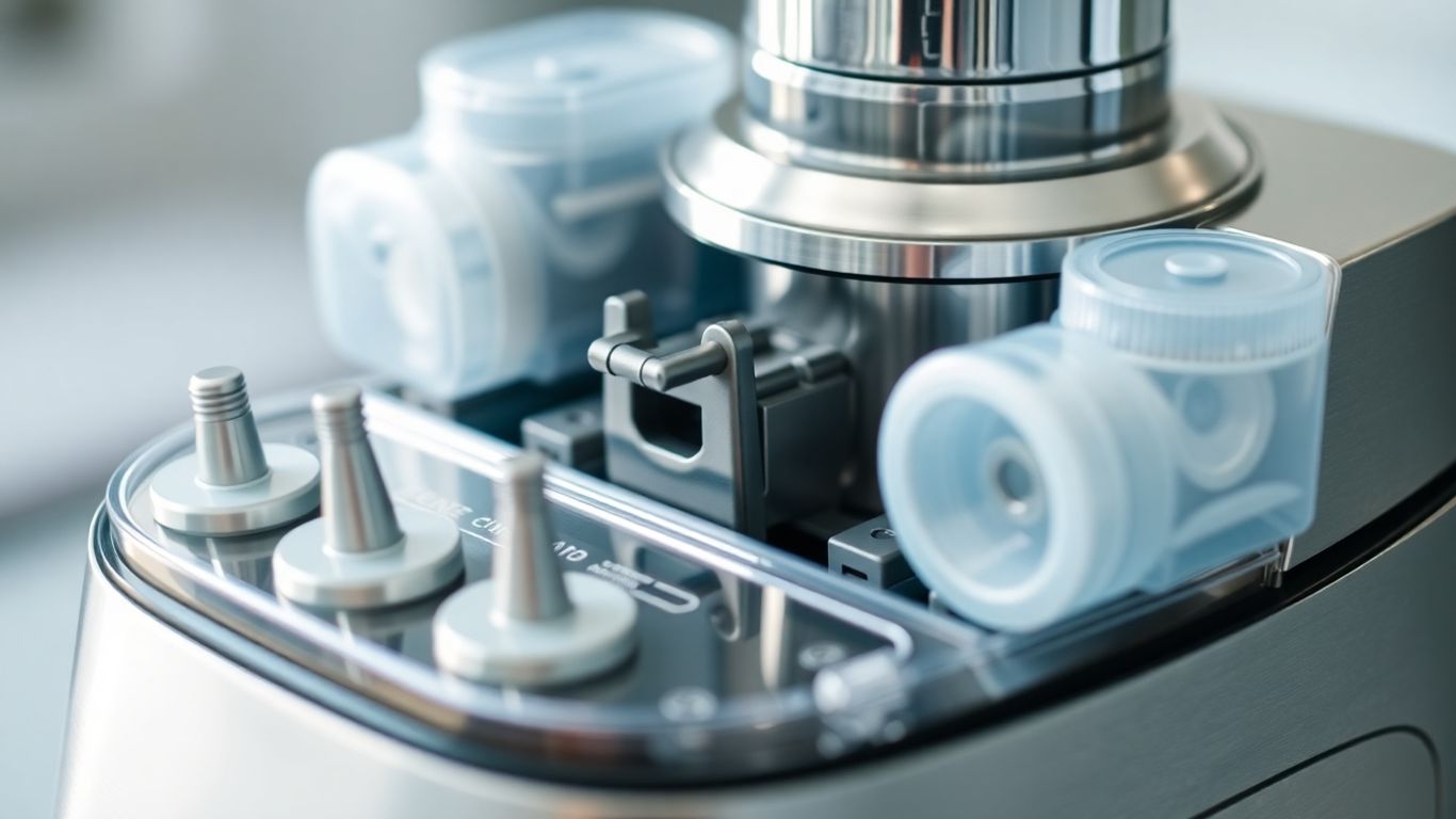 Moderne Stemmaschine mit verschiedenen Aufsätzen