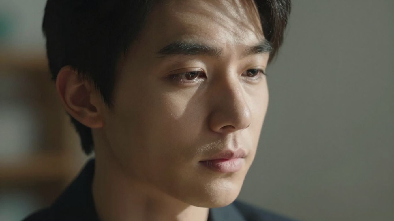 Person focusing intently, calm and clear mind.