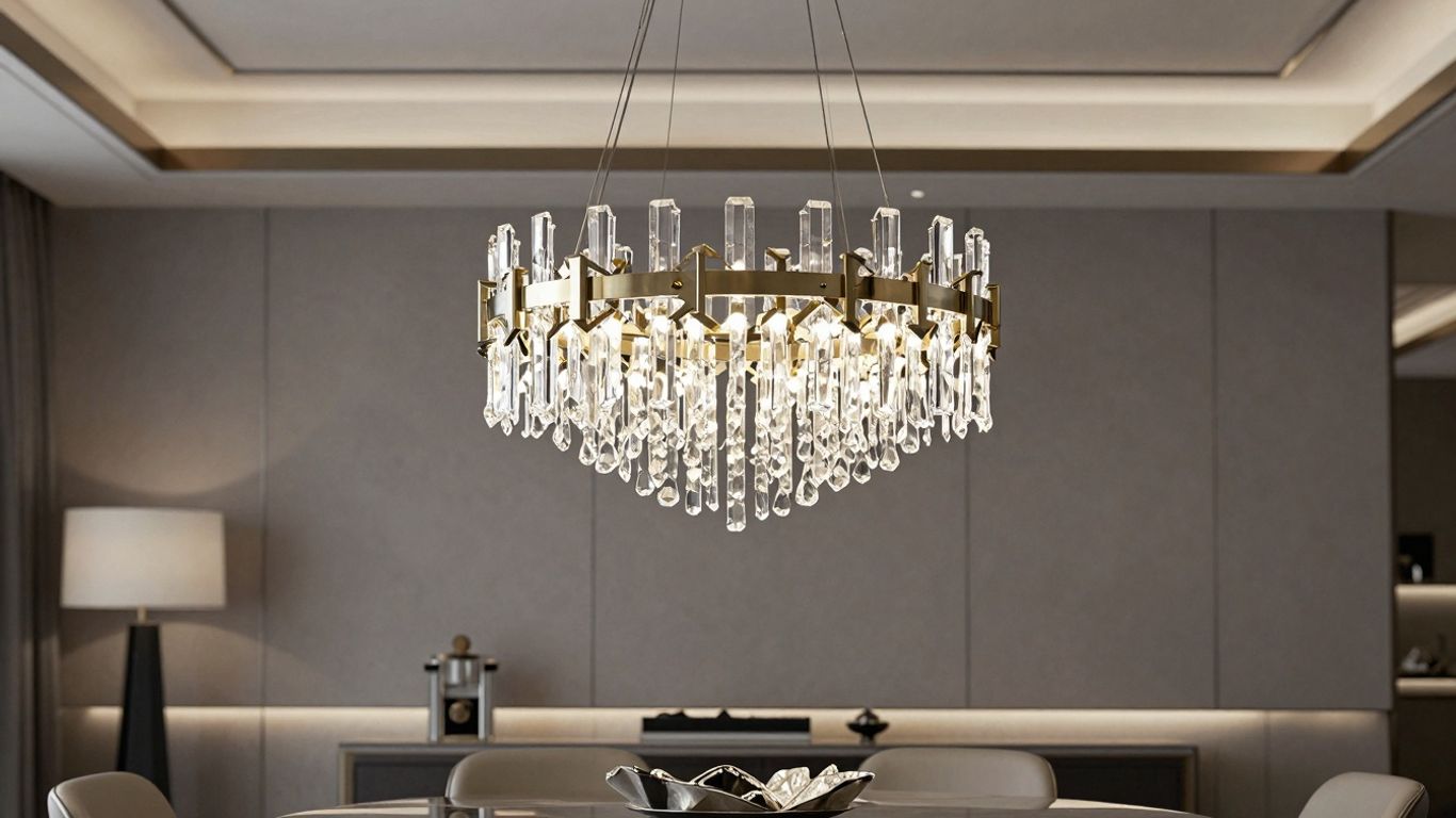 Modern chandelier in a UK home
