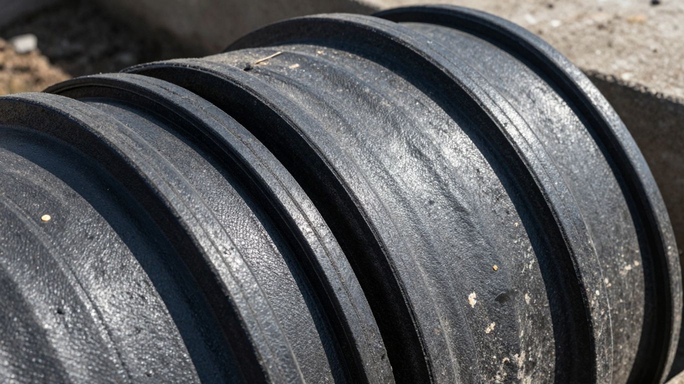 Close-up of a well seal protecting a water source.