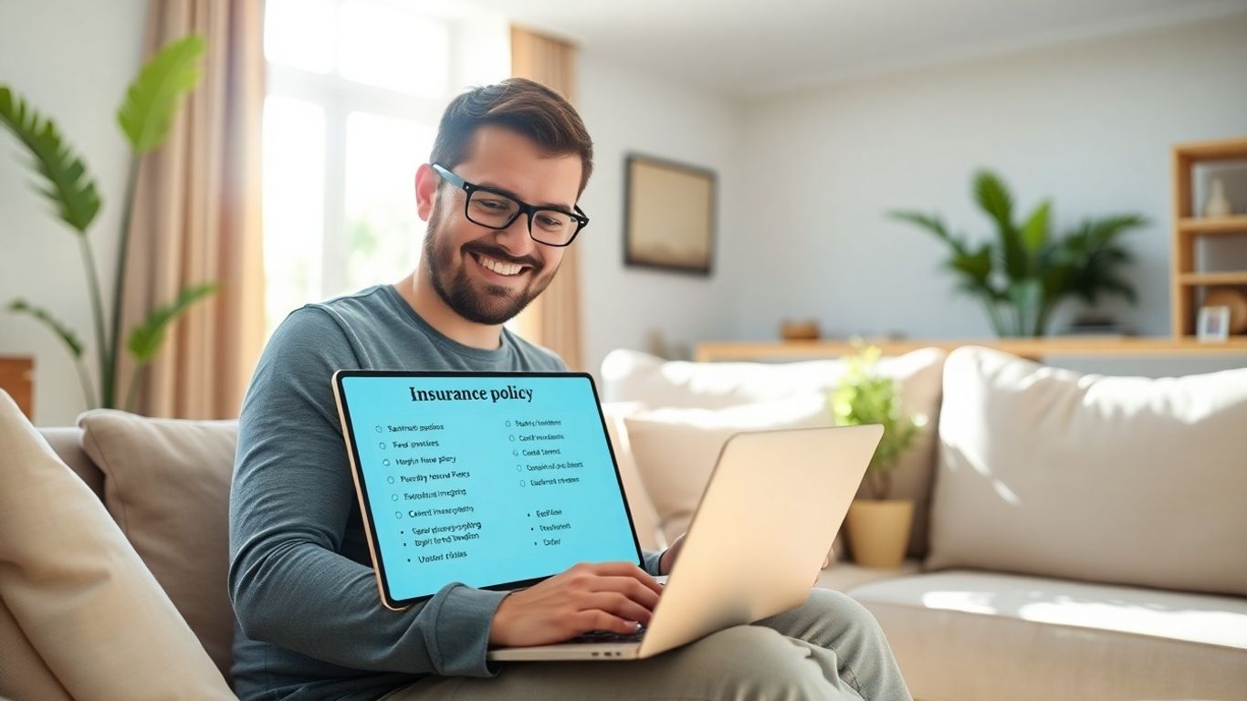 Persona comparando seguros de hogar en línea.