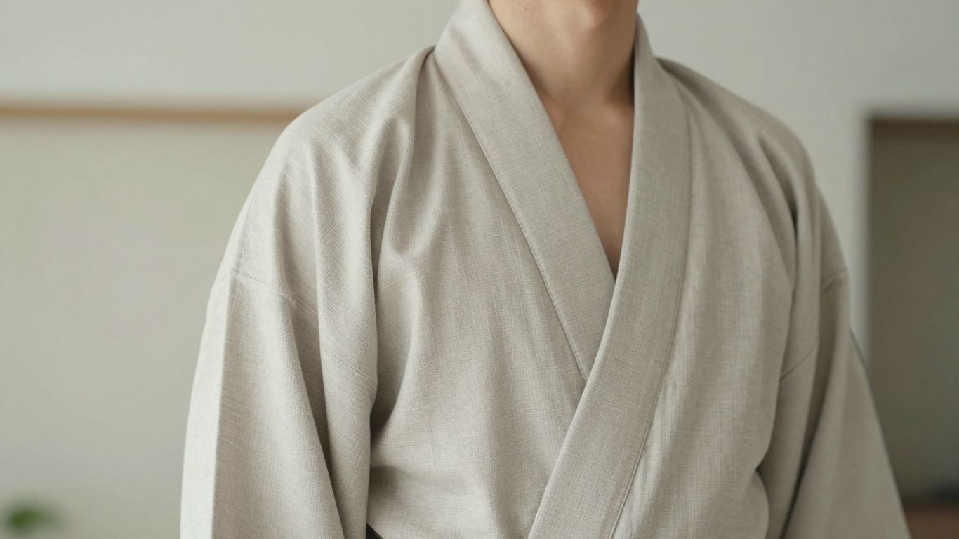 Man wearing a stylish men's kimono cardigan.