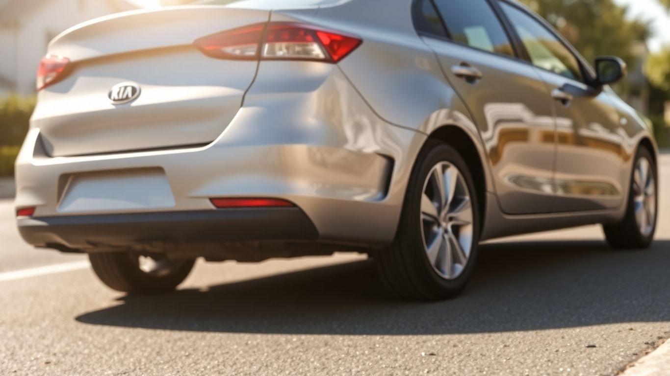 Damaged Kia car ready for wrecking