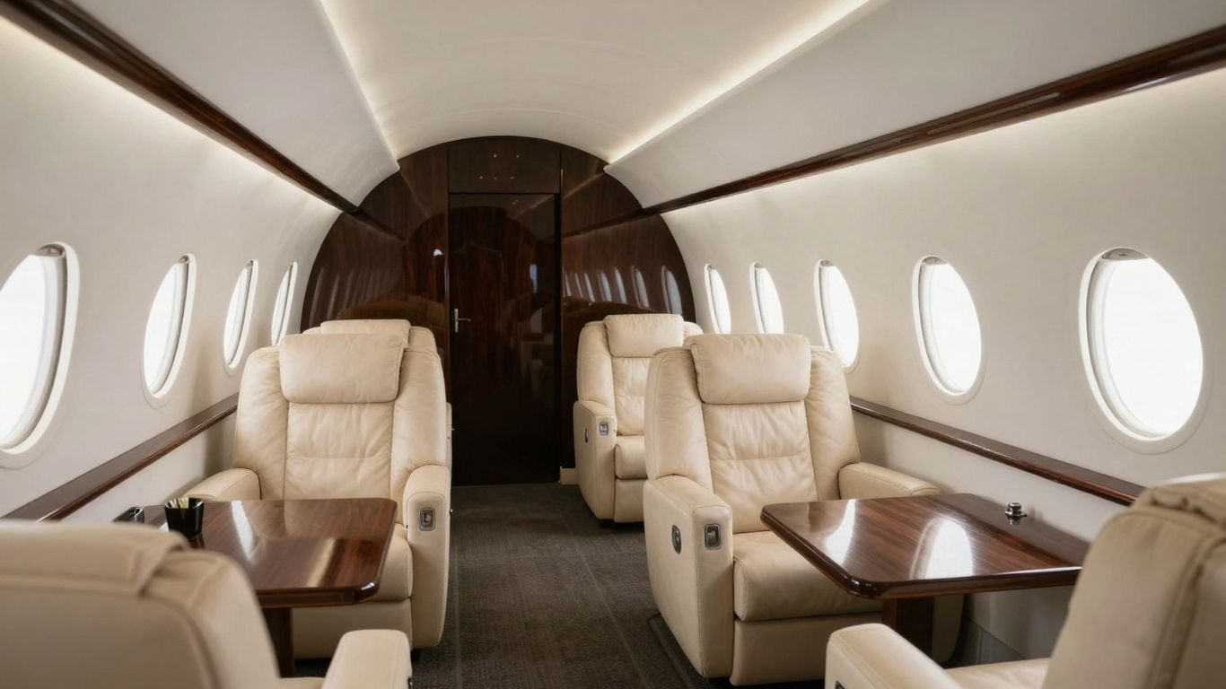 Inside Lewis Hamilton's luxurious private jet cabin.