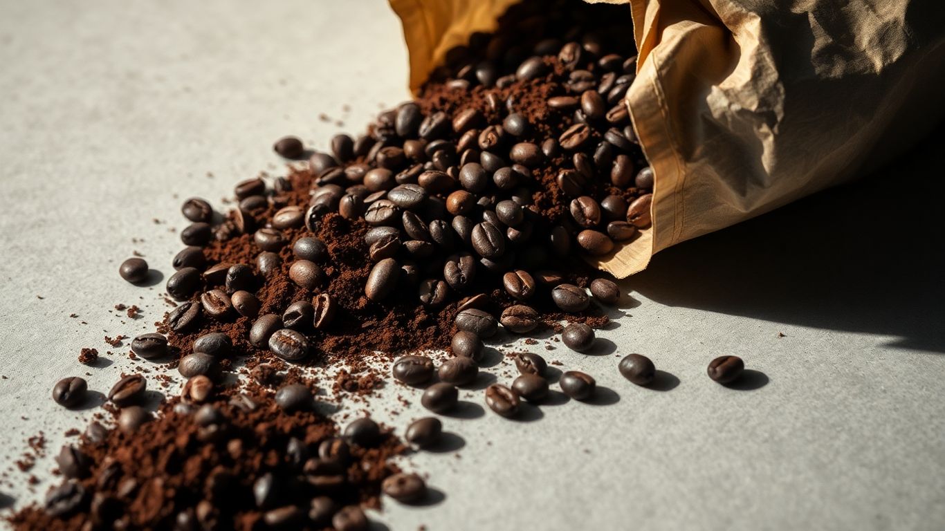 Grains de café moulu potentiellement toxiques