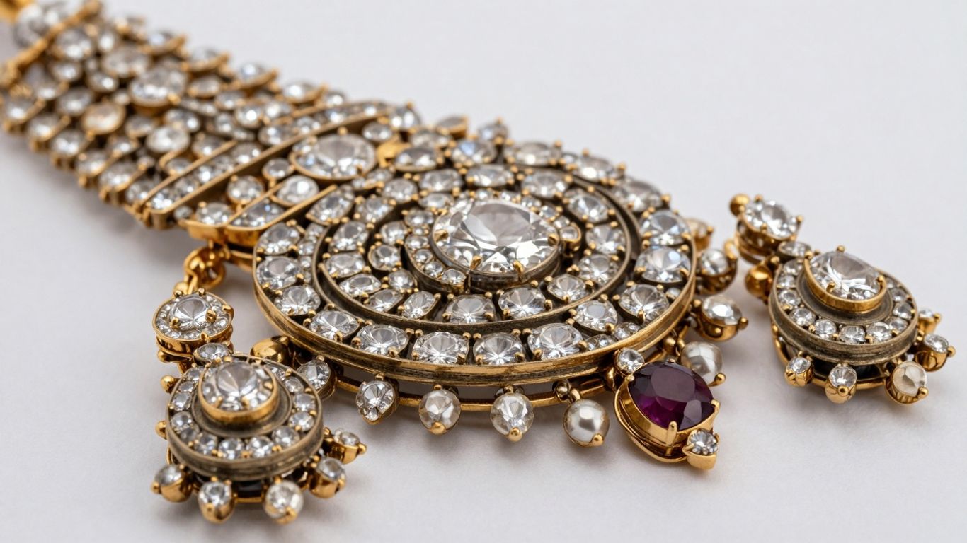 Exquisite Polki jewellery set with uncut diamonds.