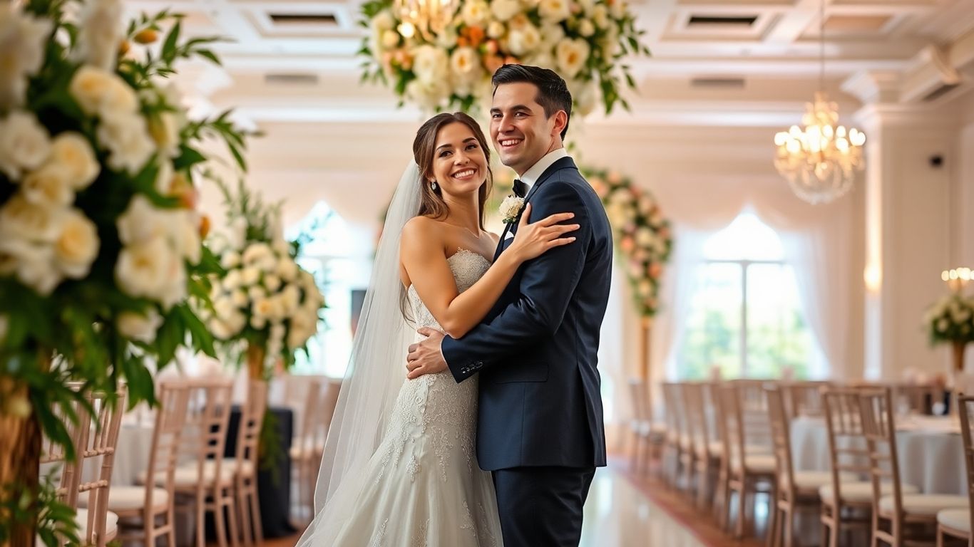 Couple celebrating their all-inclusive wedding package.