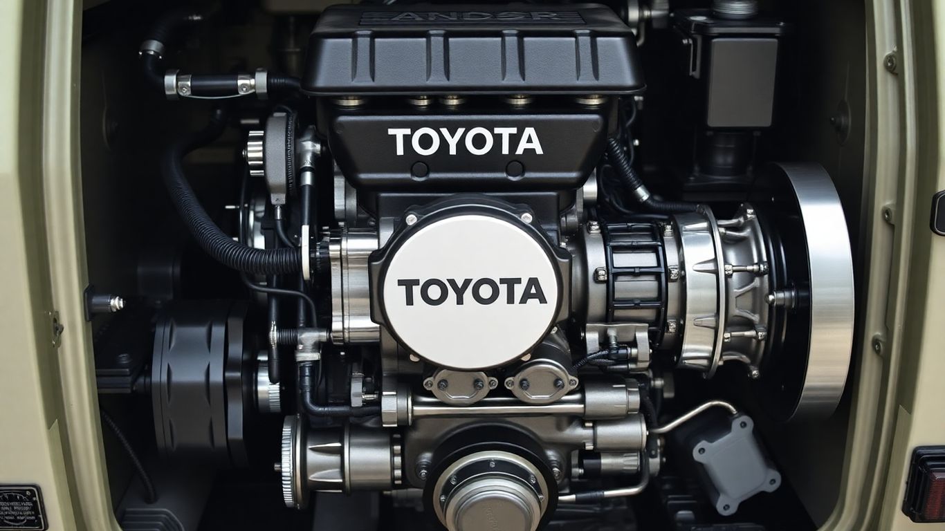 Toyota LandCruiser V8 engine and transmission