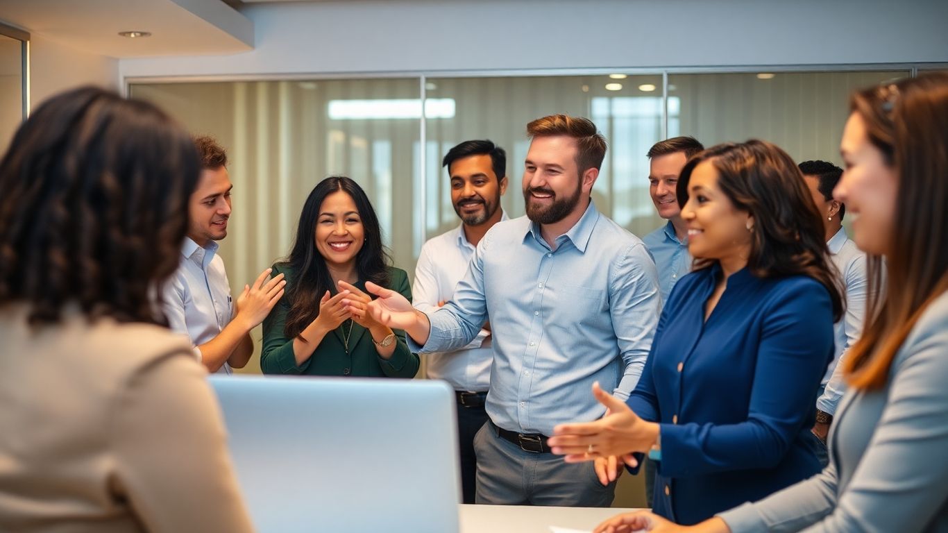 Real estate agents in a training session