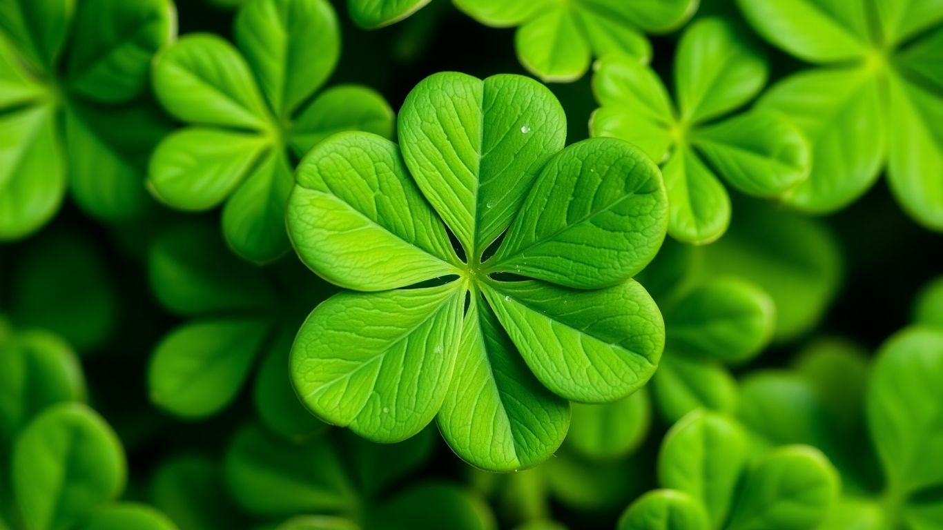 A sparkling green shamrock, a symbol of Ireland.
