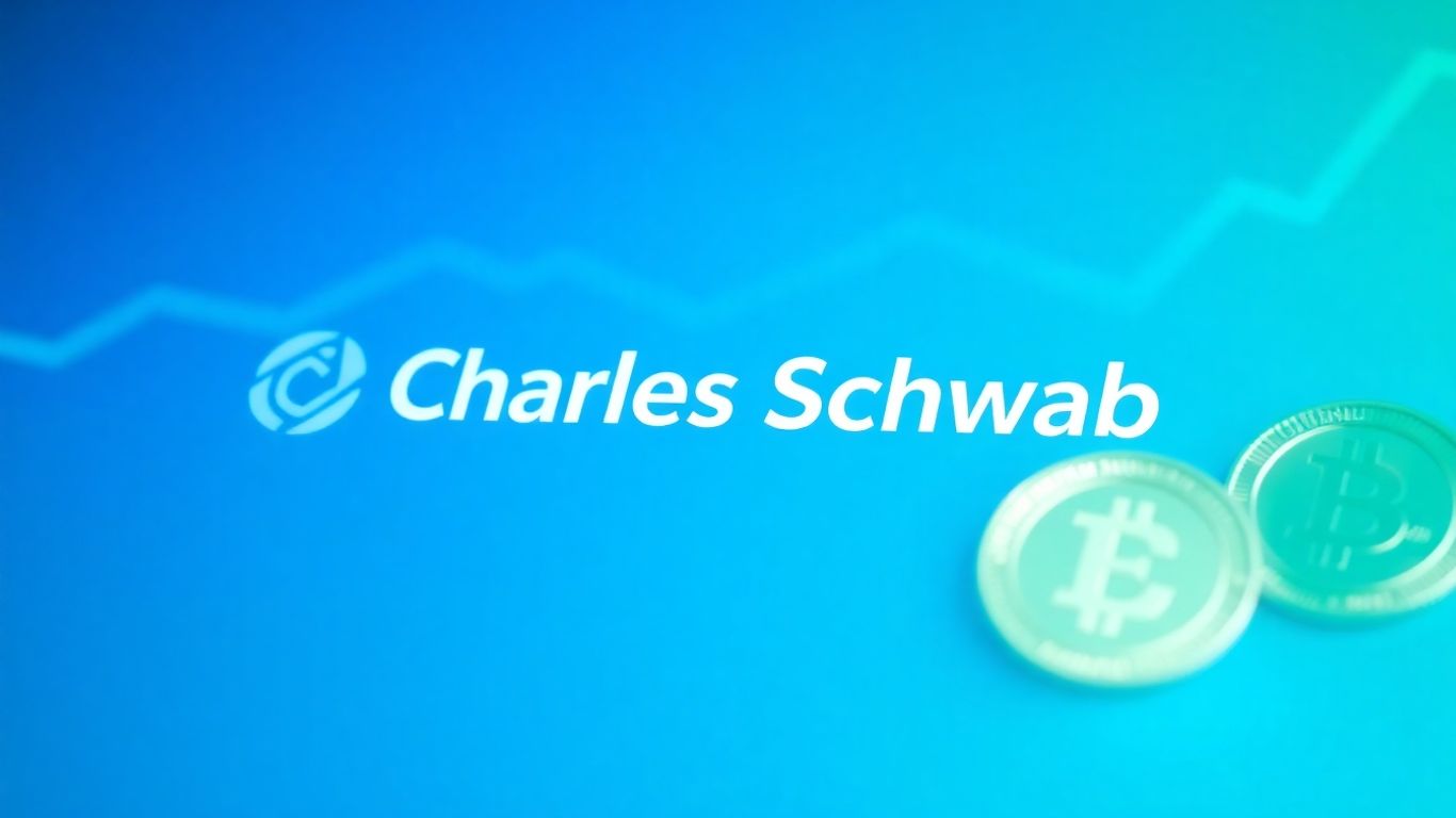 Charles Schwab logo with crypto elements