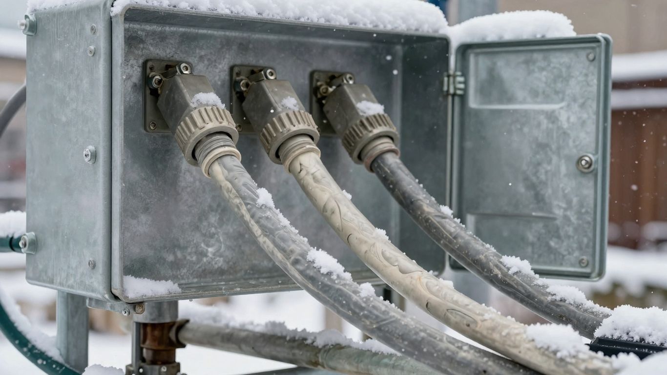 Commercial electrical system in winter conditions.