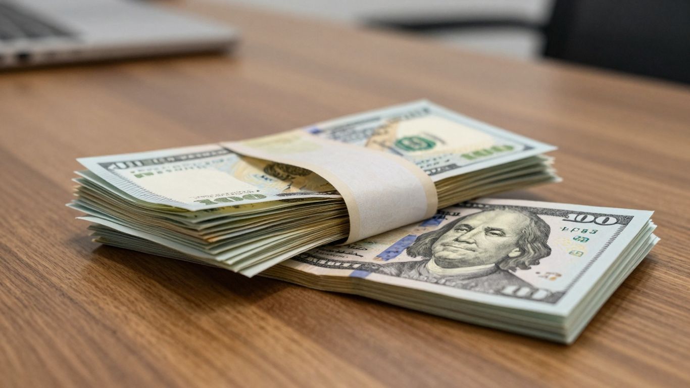 Investment banking salary outlook with money.