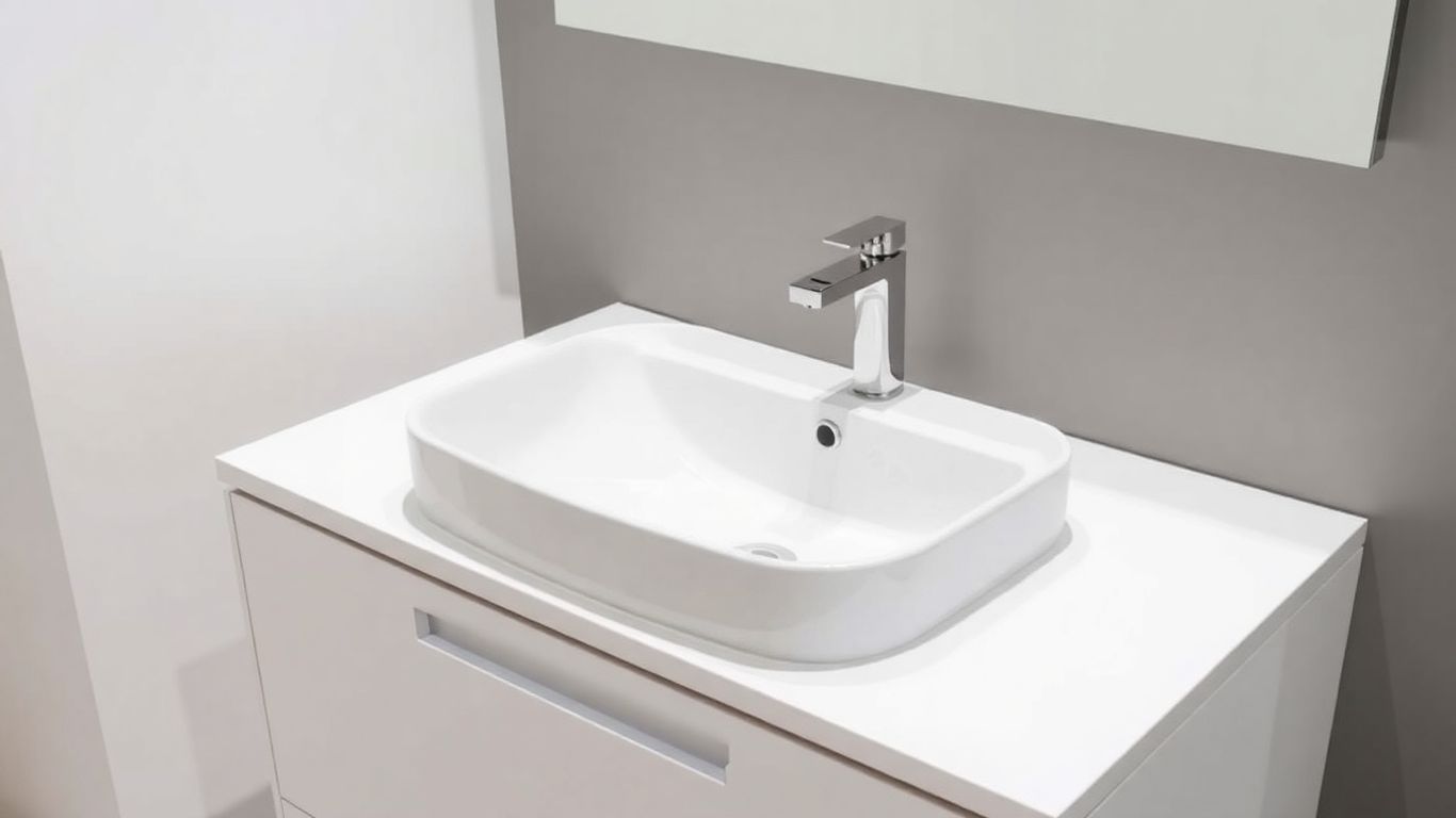 Ideal Standard semi countertop basin in a modern bathroom