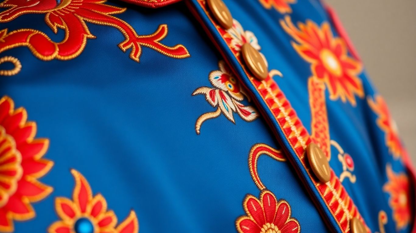 Embroidered Japanese souvenir jacket (sukajan) with dragon motifs.