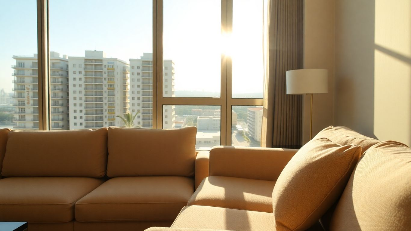 Sala de estar moderna con detalles de Santalucía.