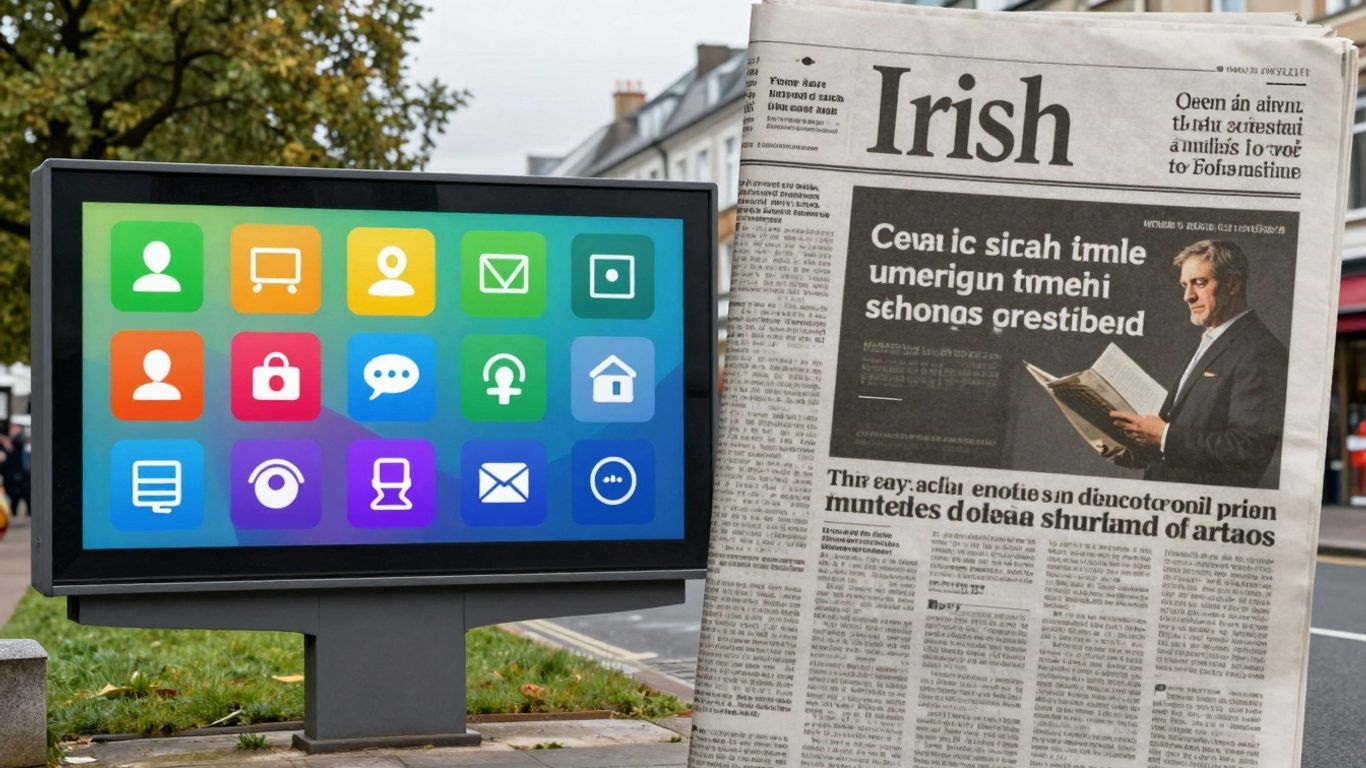 Online ads versus traditional print ads in Ireland.