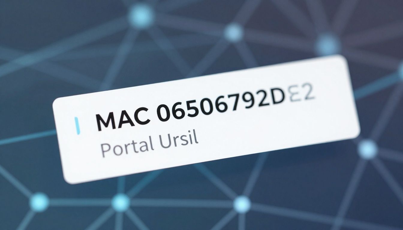 Digital display showing STBemu MAC address and Portal URL.