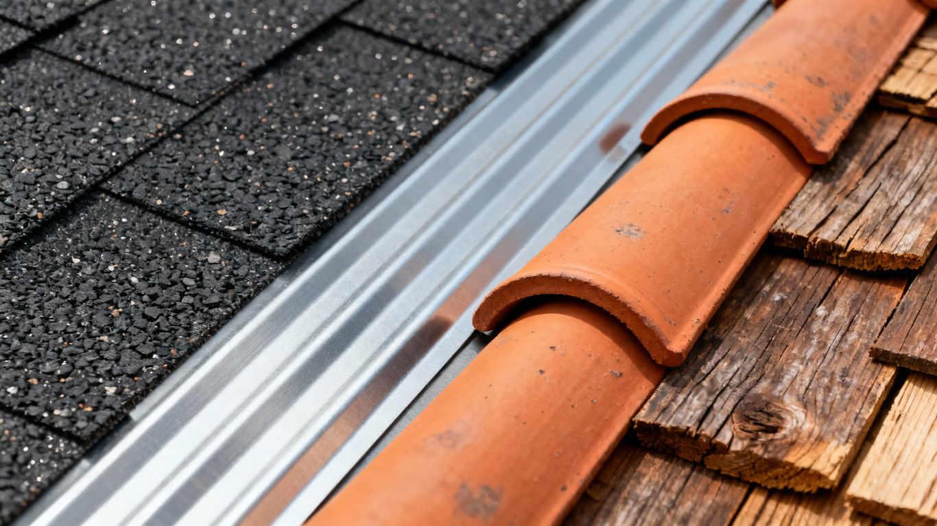 Various roofing materials textures and colors