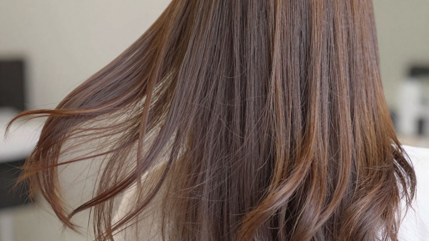 Healthy, long brown hair with highlights