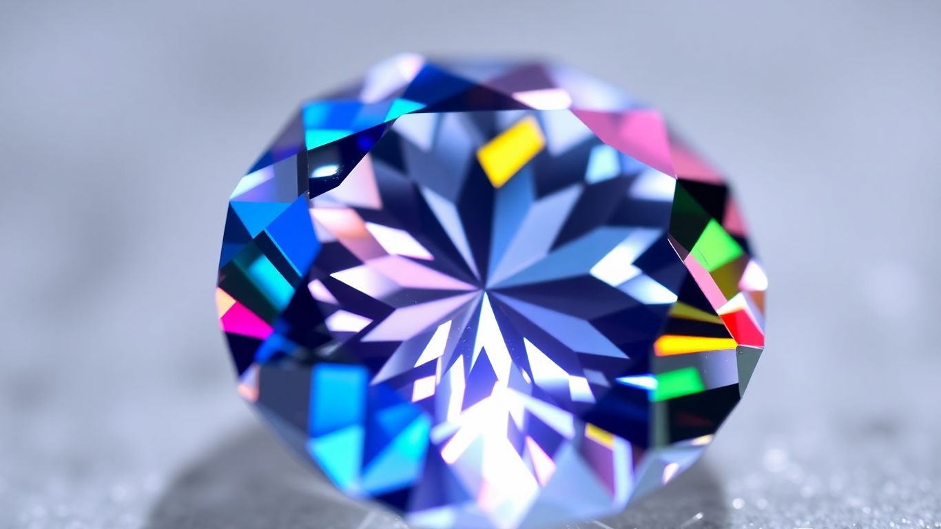 Sparkling moissanite gemstone with clean facets and rainbow flashes.