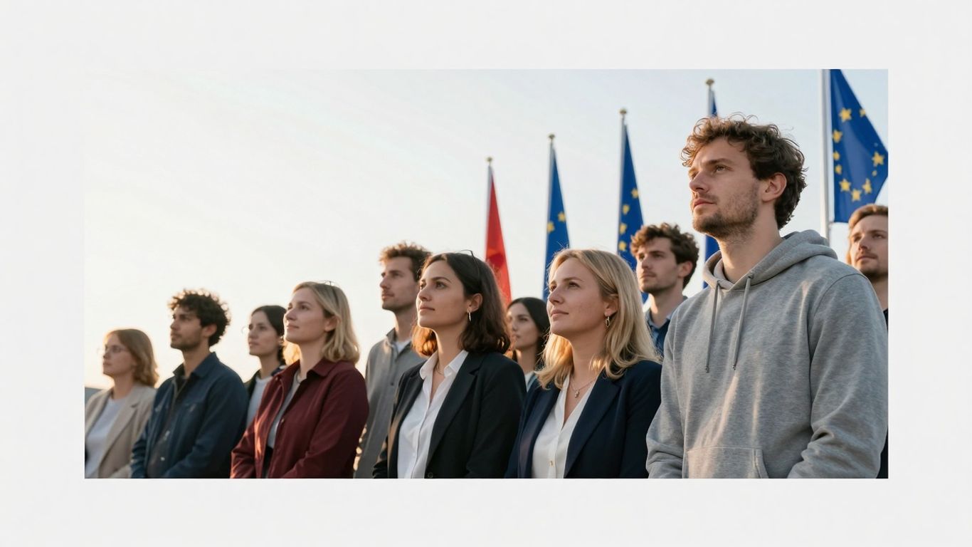 Cetățeni europeni uniți privind spre viitor.