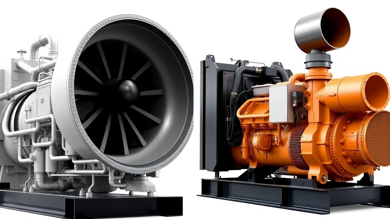 Gas turbine and diesel generator comparison