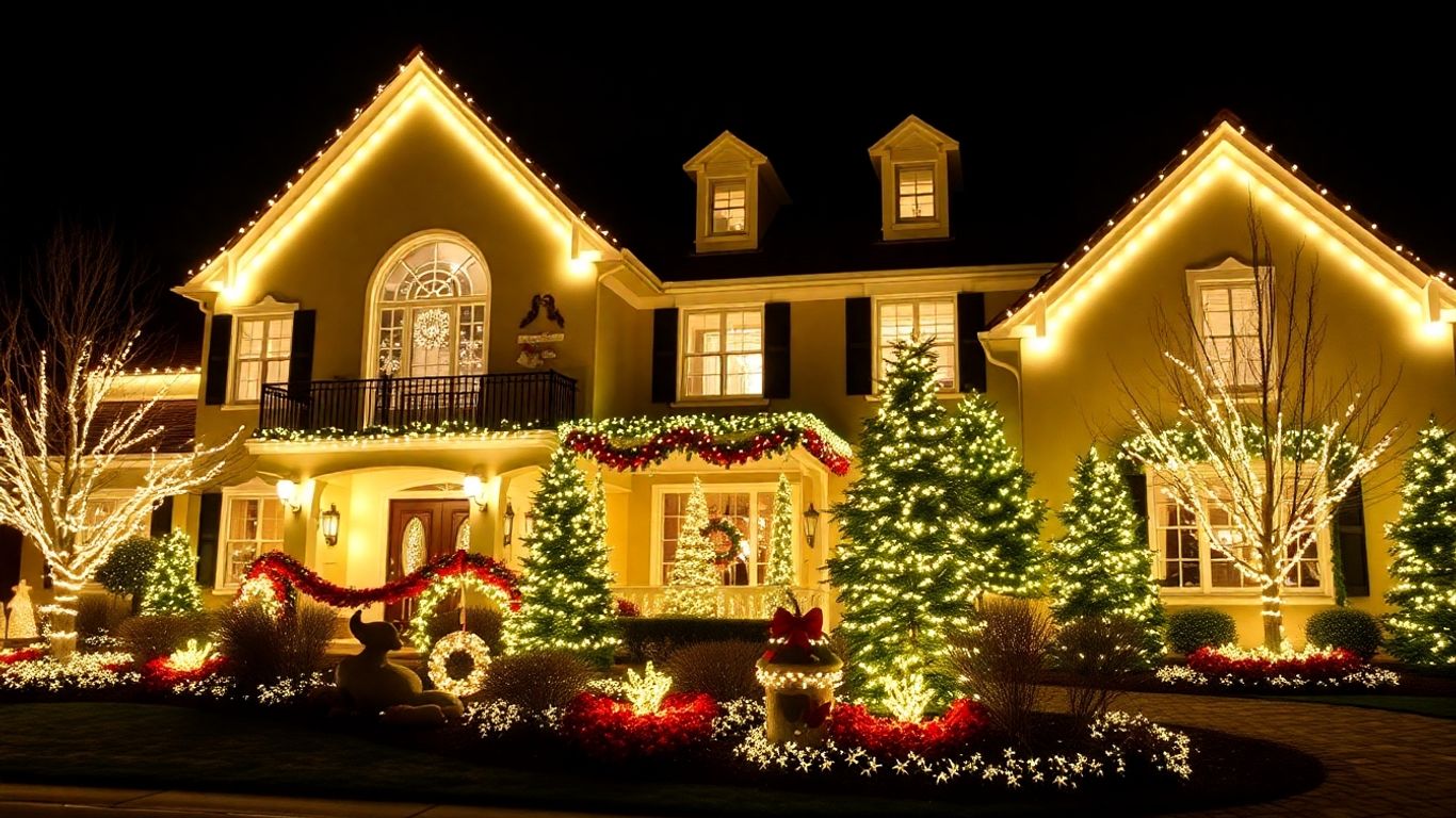 Permanent Christmas lights on a Cottleville home.