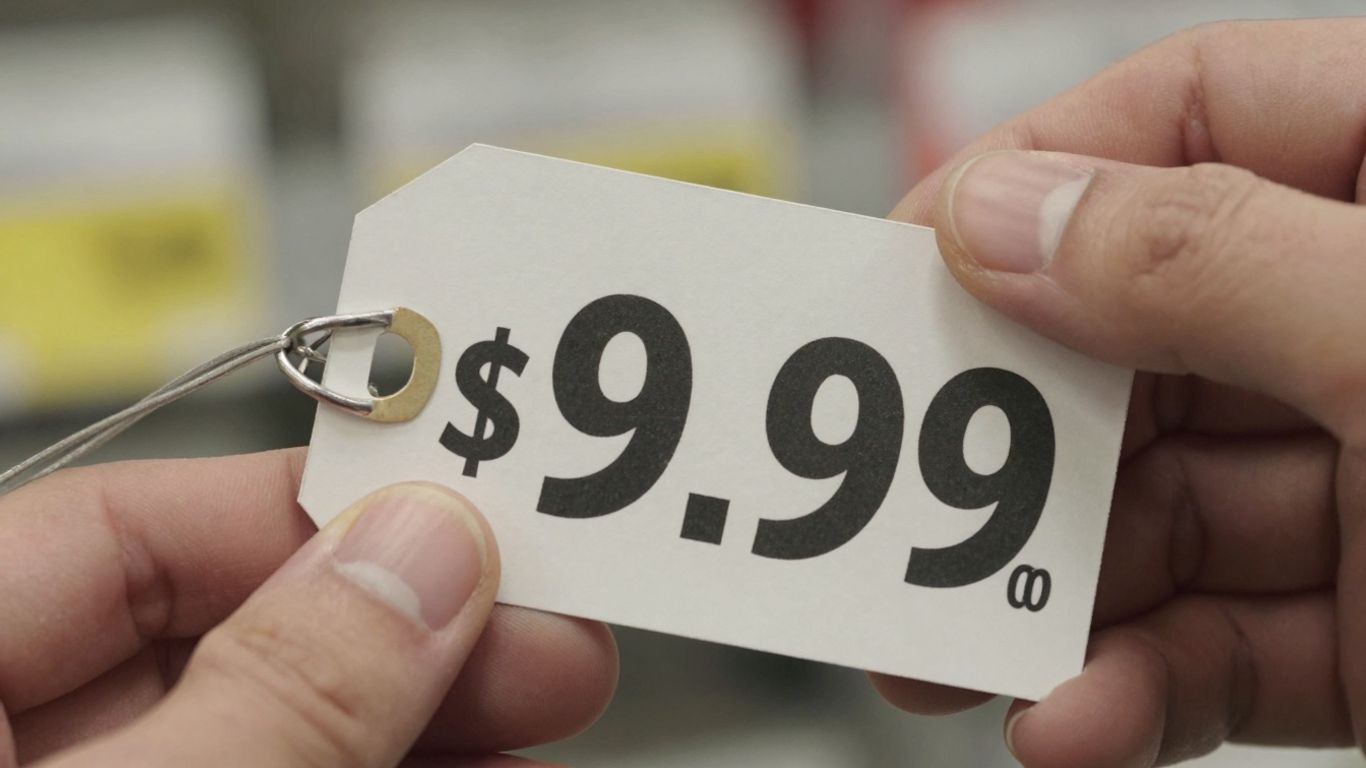 Price tag showing a psychological price point.