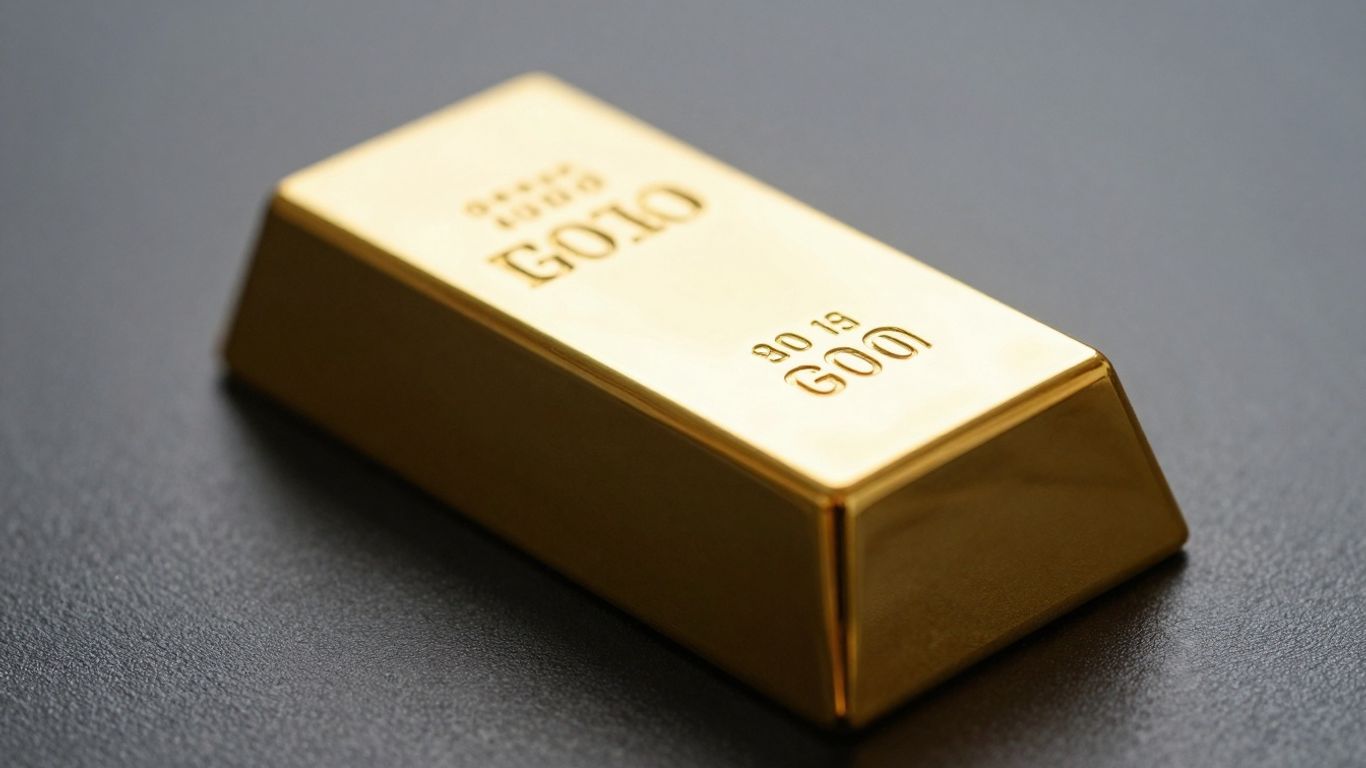 深色背景上闪亮的金条。