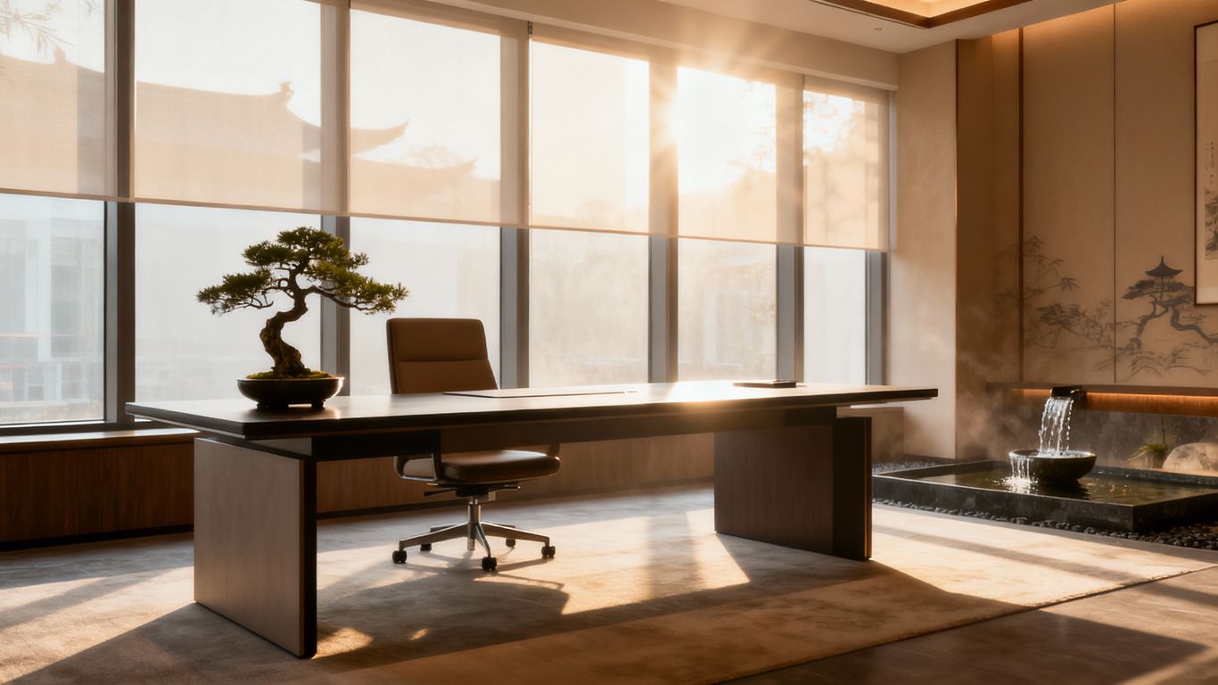 現代企業融合東方風水智慧的辦公室景觀