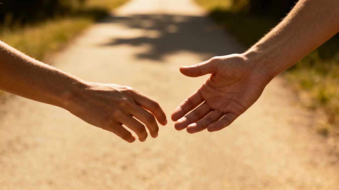 Hands reaching to rebuild trust after betrayal.