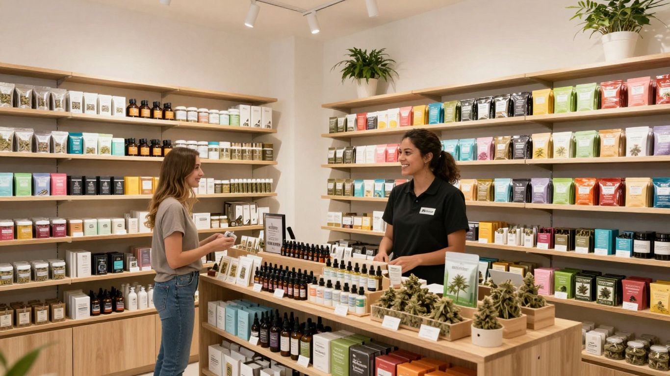 Oregon Dreams dispensary interior with cannabis products.