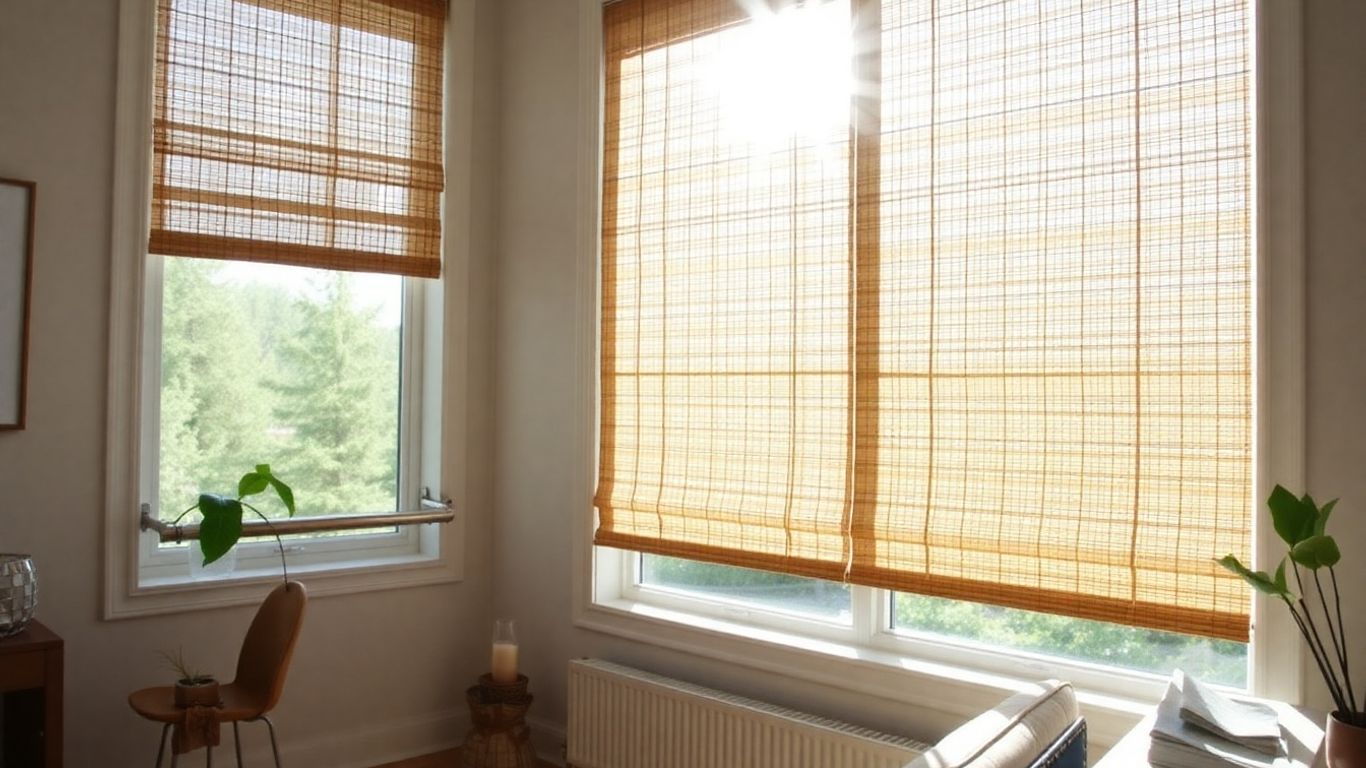 Eco-friendly custom window shades made from natural materials.