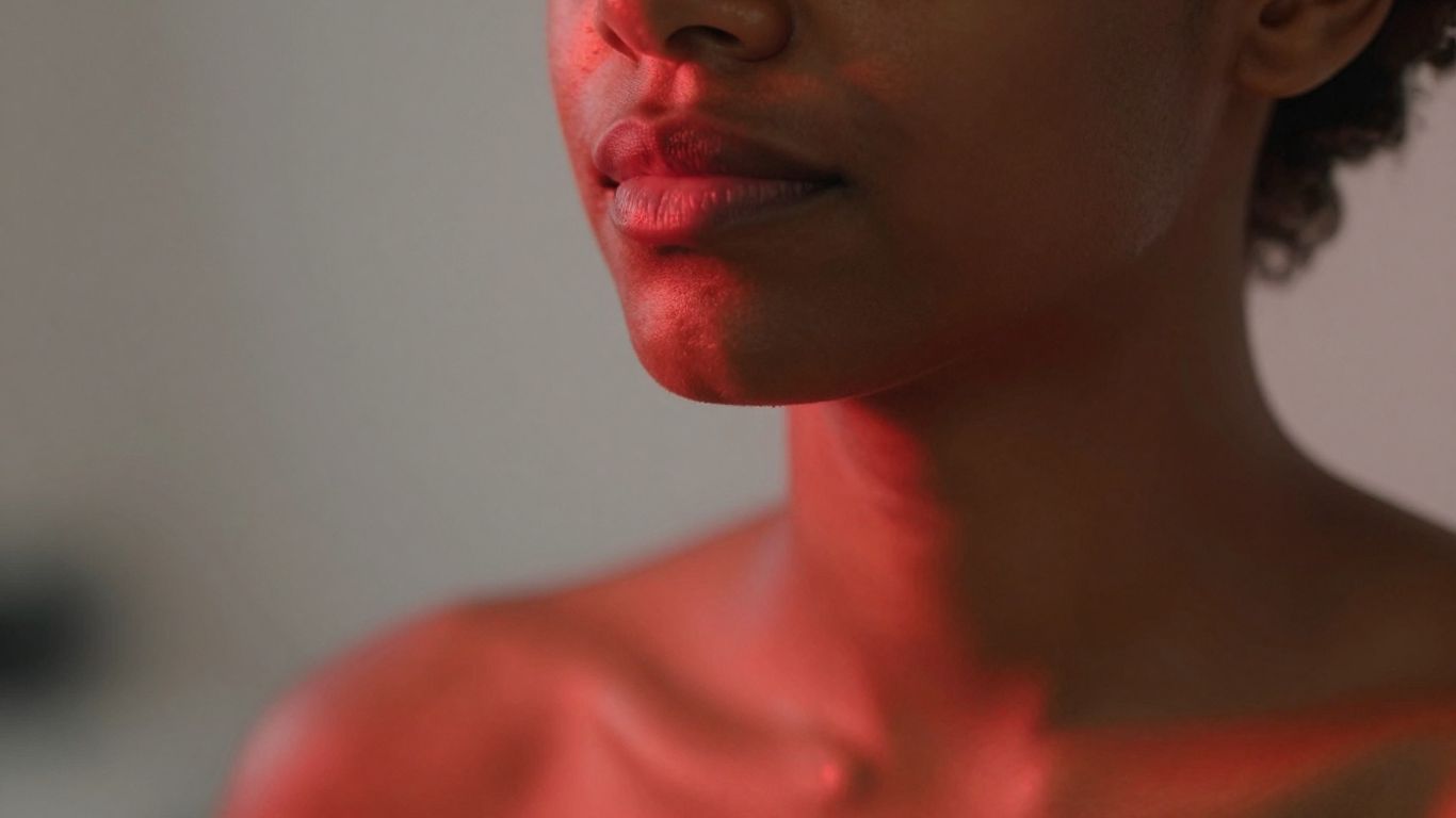 Red light therapy session in progress.