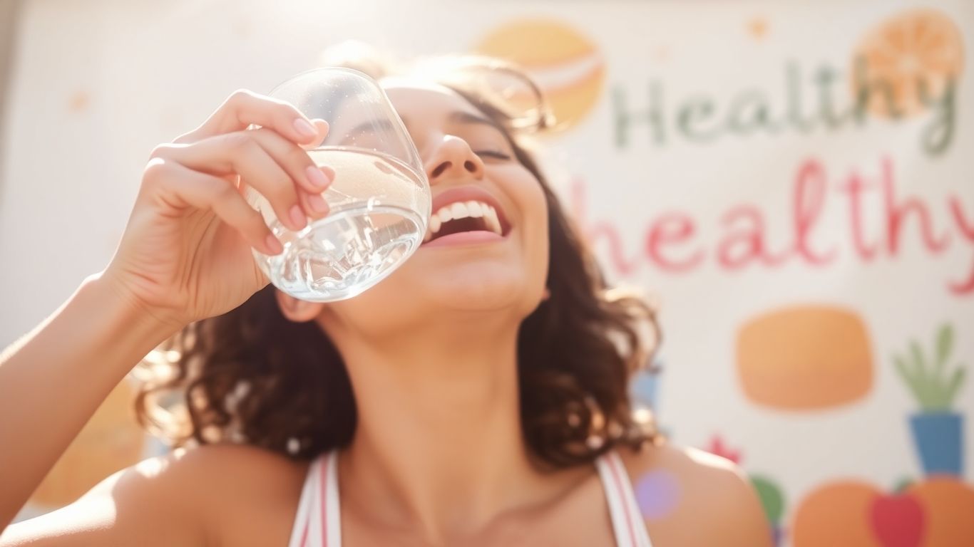 Person drinking water for health and performance.