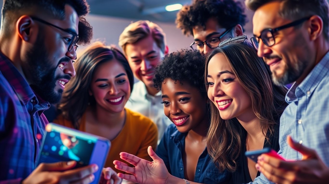 Creative individuals collaborating on video projects with Invideo AI.