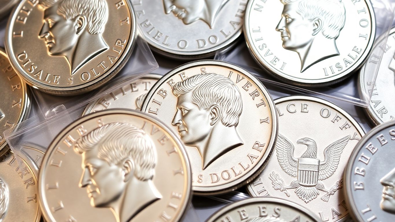Graded Kennedy Half Dollar coins in protective slabs.