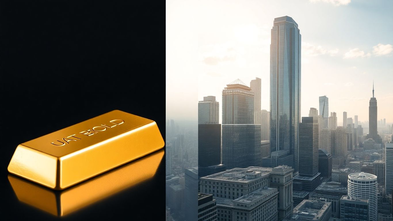 黃金和城市，金融市場的象徵。