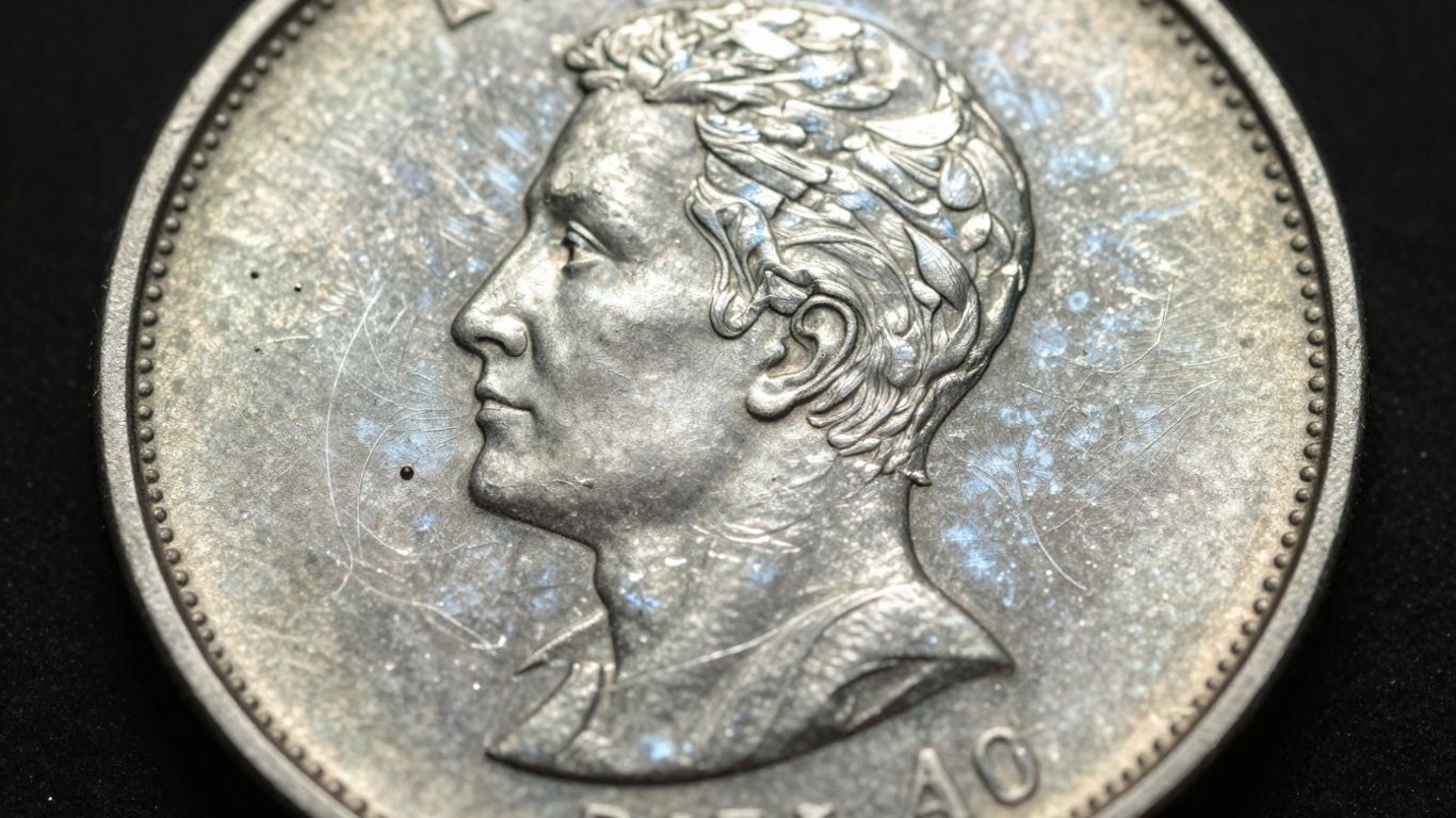 Coin with cartwheel luster effect