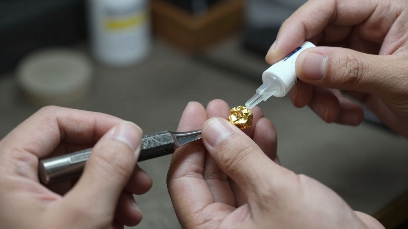 珠宝商用试金石检测黄金。