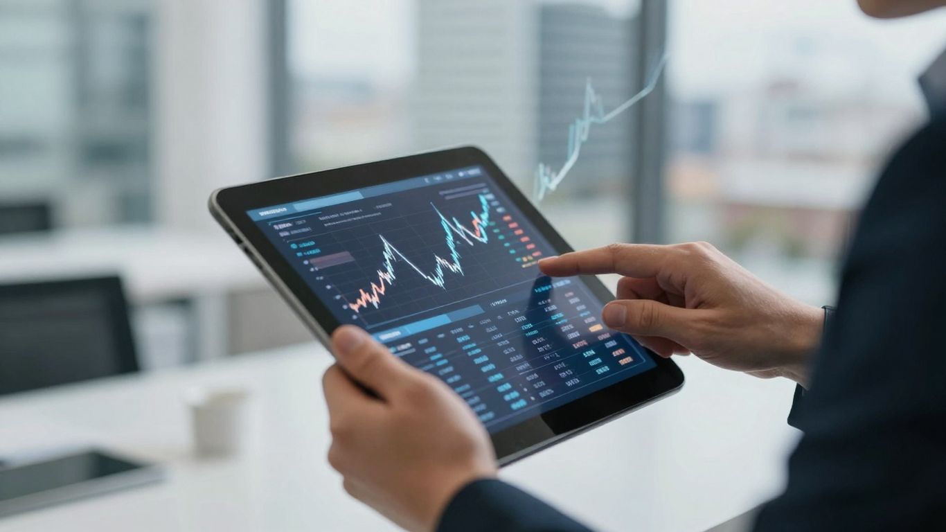 Berlin skyline with financial management interface.