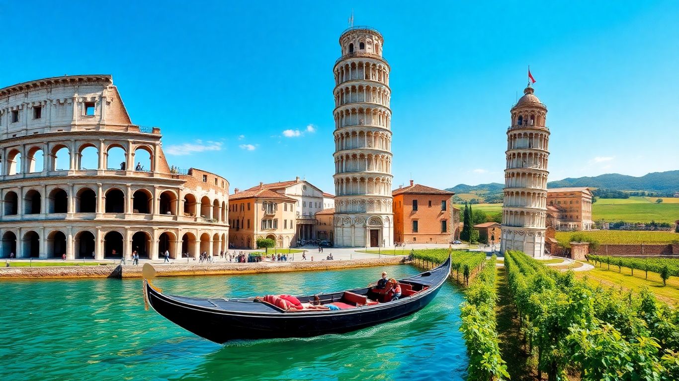 Iconic Italian landmarks and landscapes for holiday planning.