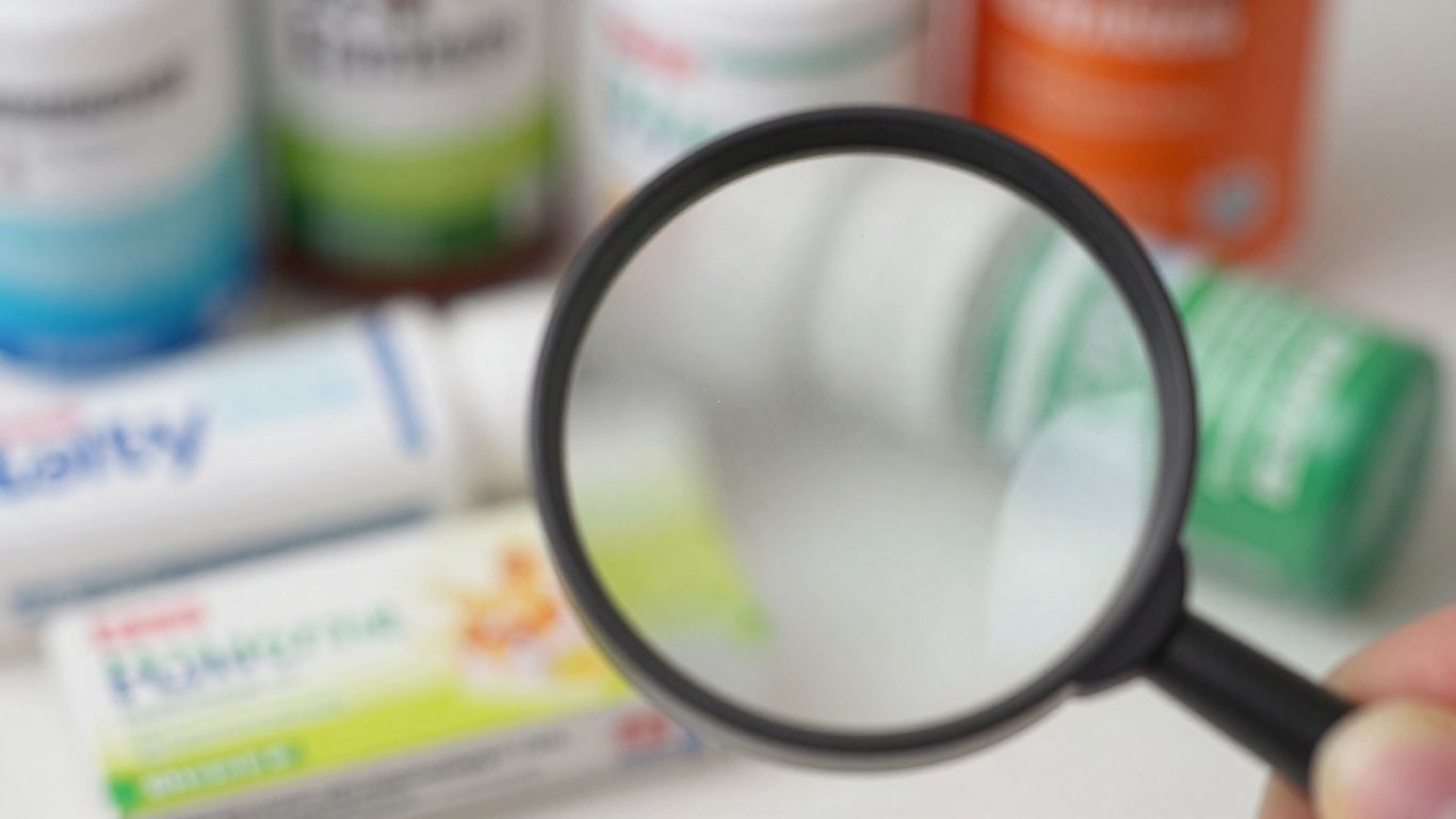 Amazon products with a magnifying glass over one.