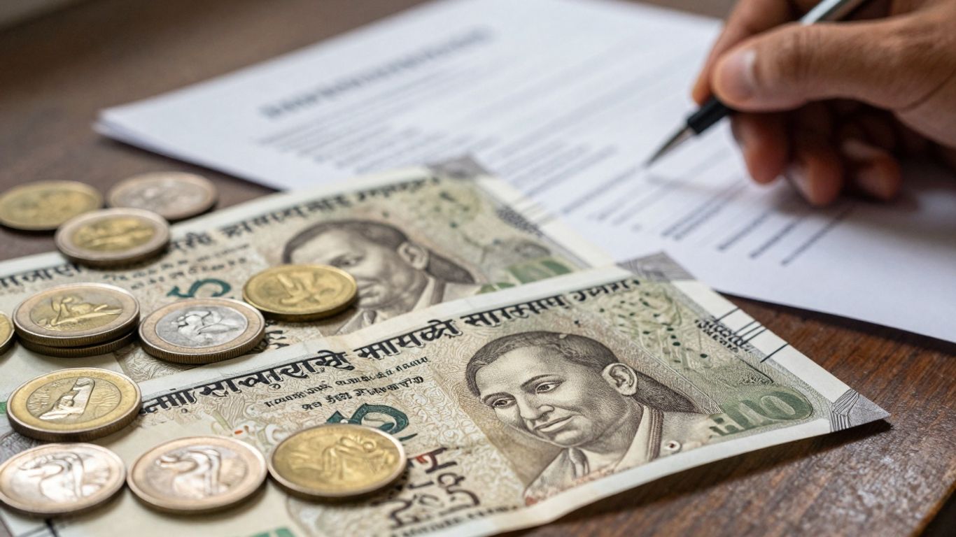 Indian currency and financial documents