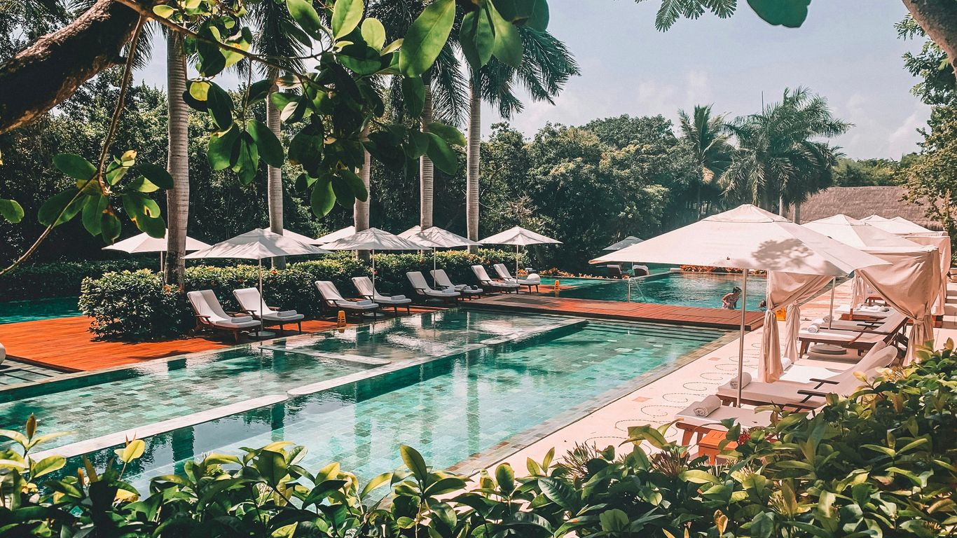 white and blue swimming pool