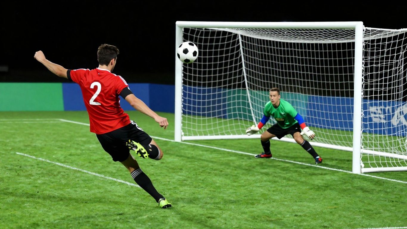 Penalty Shooters 2 soccer game action illustration