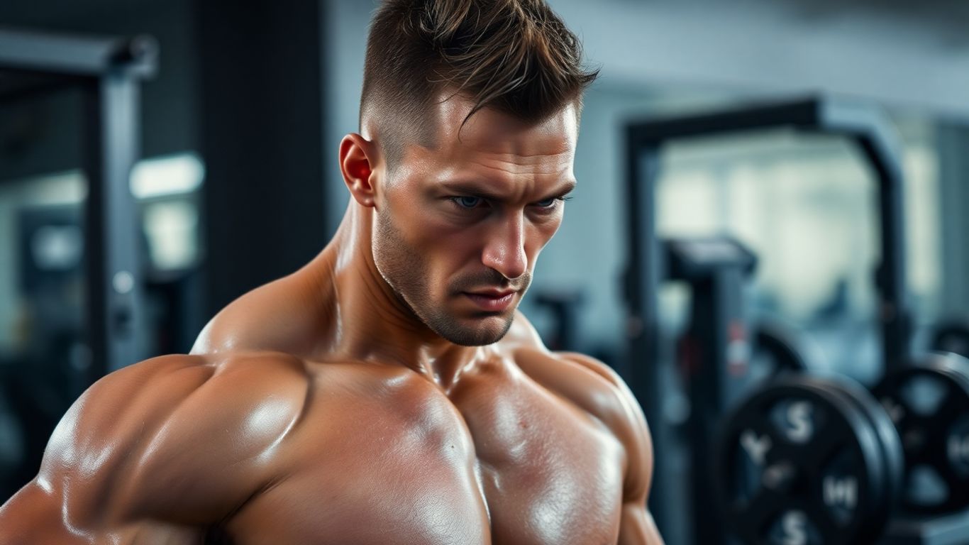 Fit athlete training hard for competition.