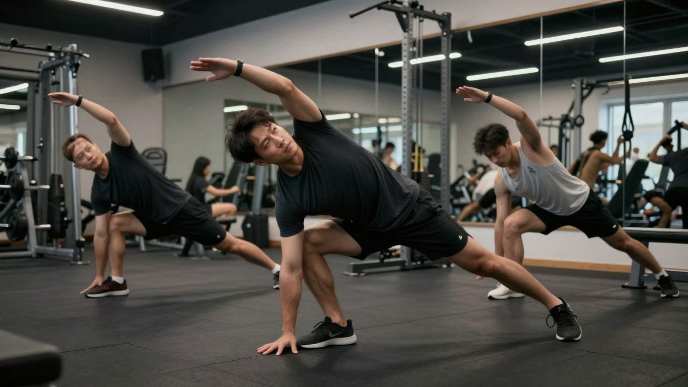 People exercising with correct form at BE FITNESS gym.